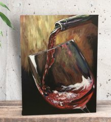 BK Gift Şarap Tasarımlı Dekoratif Mini Kanvas Tablo 15x20cm-2