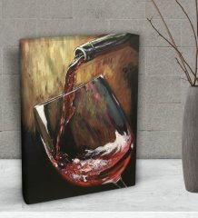 BK Gift Şarap Tasarımlı Dekoratif Mini Kanvas Tablo 15x20cm-2
