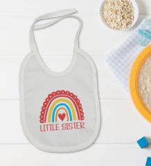 BK Kids Little Sister Tasarımlı Bebek Body Zıbın ve Mama Önlüğü Hediye Seti - Model 1