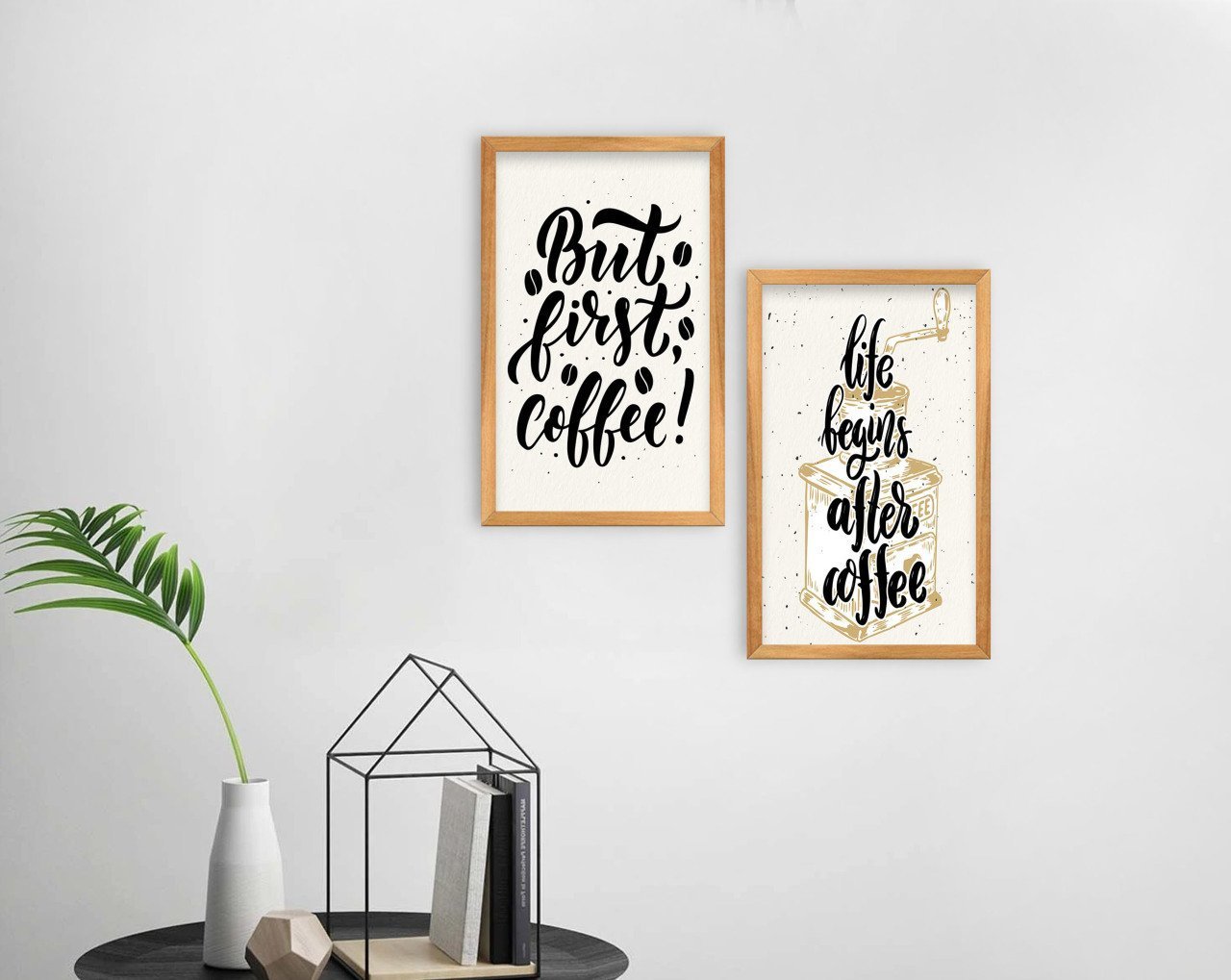BK Home Coffee Tasarımlı Dekoratif 2'li Retro Ahşap Tablo-5