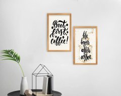BK Home Coffee Tasarımlı Dekoratif 2'li Retro Ahşap Tablo-5