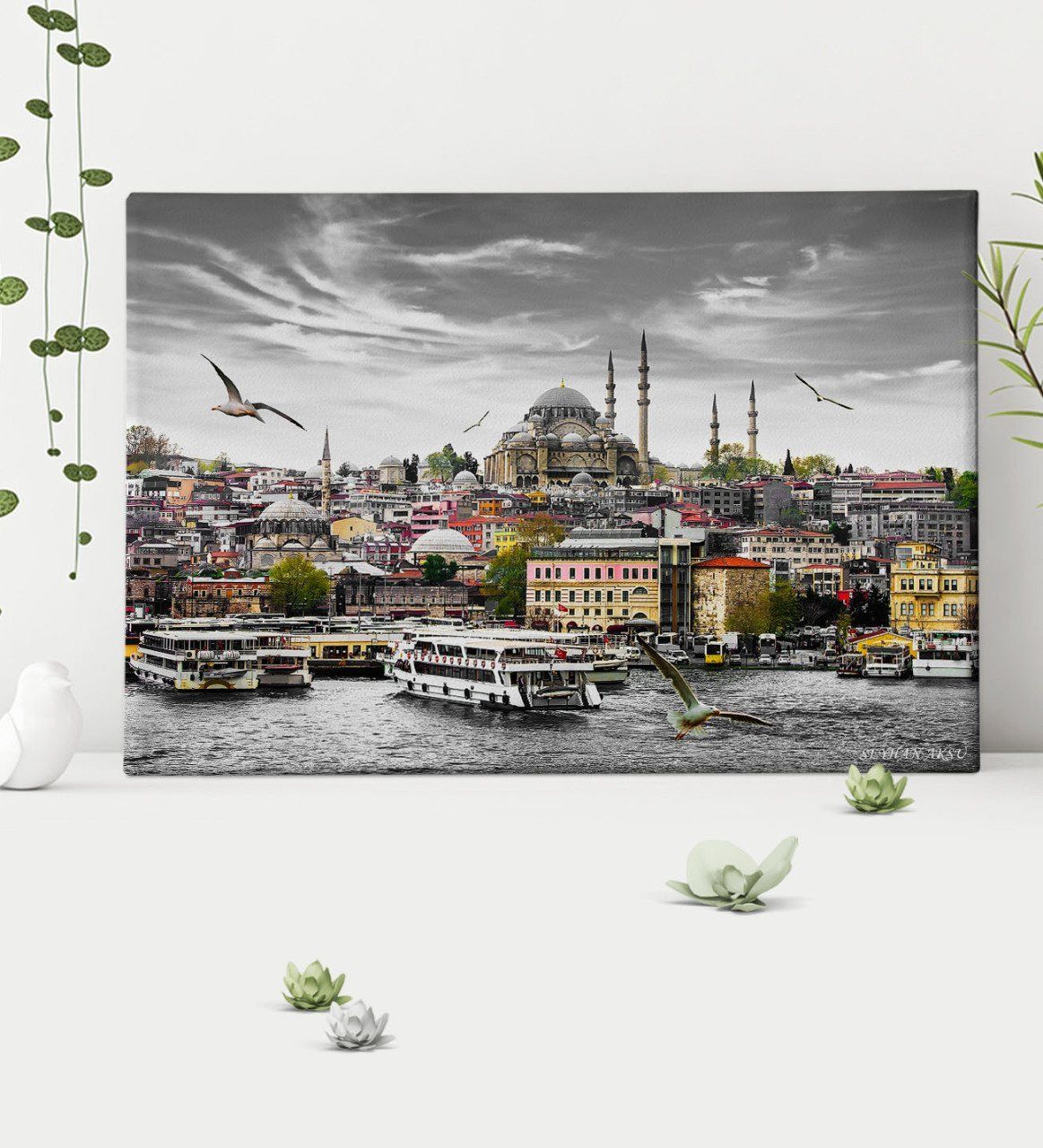 Kişiye Özel İstanbul Manzara Kanvas Tablo (50 x 70 cm.) 1