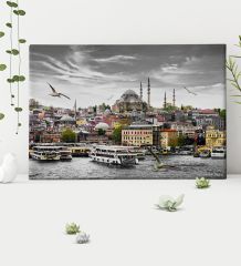 Kişiye Özel İstanbul Manzara Kanvas Tablo (50 x 70 cm.) 1