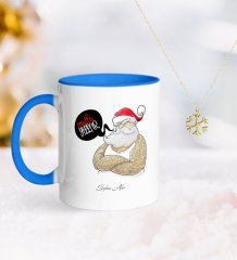 Kişiye Özel Noel Baba Mavi Kupa ve Kar Tanesi Kolye-4