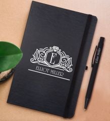 BK Gift Kişiye Özel İsimli Siyah Defter ve Metal Versatil Kalem(0,7 Kurşun) Hediye Seti-13