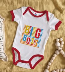 BK Kids Big Boss Tasarımlı Kırmızı Bebek Body Zıbın-1