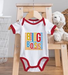 BK Kids Big Boss Tasarımlı Kırmızı Bebek Body Zıbın-1