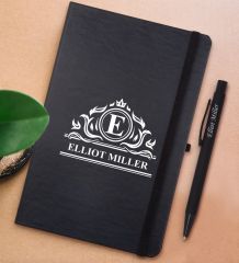 BK Gift Kişiye Özel İsimli Siyah Defter ve Metal Versatil Kalem(0,7 Kurşun) Hediye Seti-12