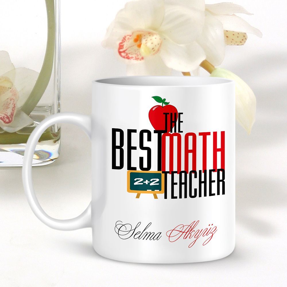 Kişiye Özel Mesleki Matematik Öğretmeni Beyaz Kupa Bardak - 001