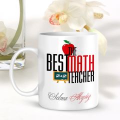 Kişiye Özel Mesleki Matematik Öğretmeni Beyaz Kupa Bardak - 001