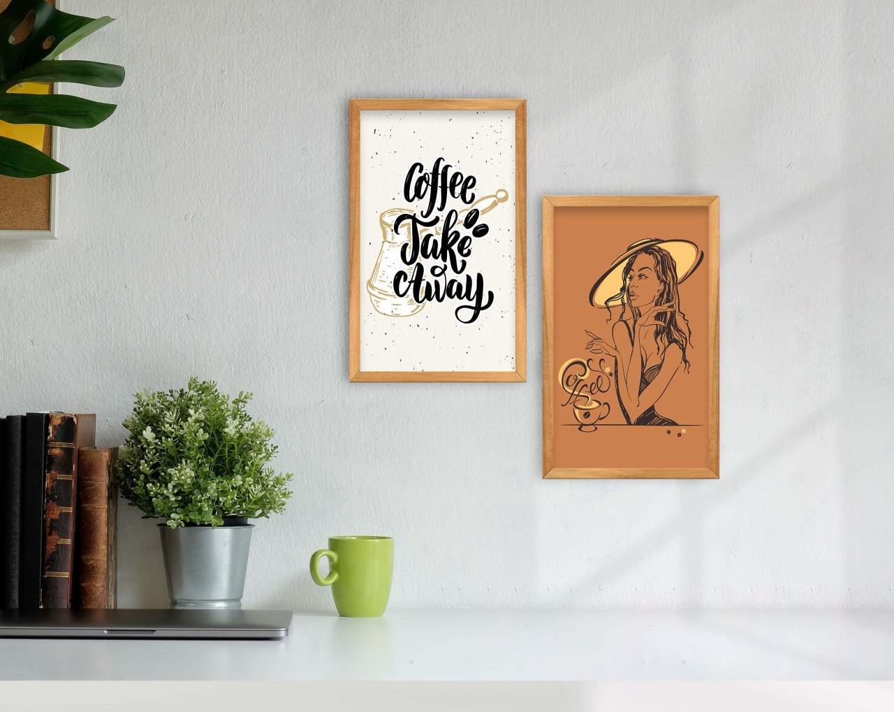 BK Home Coffee Tasarımlı Dekoratif 2'li Retro Ahşap Tablo-3