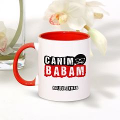 Kişiye Özel Canım Babam Kırmızı Kupa Bardak - 001