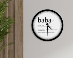 BK Home Baba Tasarımlı 45cm Ahşap Duvar Saati-1