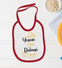 BK Kids Yesun Oni Babasi Tasarımlı Kırmızı Bebek Body Zıbın ve Mama Önlüğü Hediye Seti-1