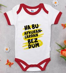 BK Kids Bezdum Tasarımlı Kırmızı Bebek Body Zıbın-4
