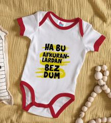 BK Kids Bezdum Tasarımlı Kırmızı Bebek Body Zıbın-4