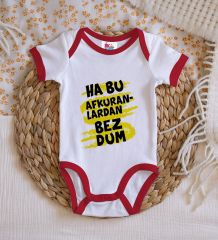 BK Kids Bezdum Tasarımlı Kırmızı Bebek Body Zıbın-4