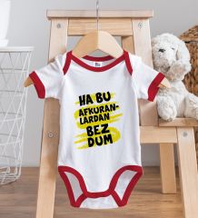 BK Kids Bezdum Tasarımlı Kırmızı Bebek Body Zıbın-4
