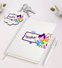 Kişiye Özel En İyi Öğretmen Beyaz Defter Kalem Ve Anahtarlık Hediye Seti-2