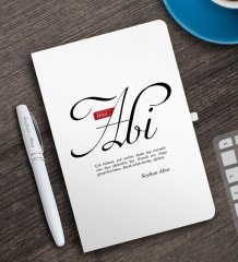 Kişiye Özel Mânâ Abi Beyaz Defter ve Kalem Hediye Seti