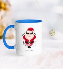 Kişiye Özel Noel Baba Mavi Kupa ve Kar Tanesi Kolye-1