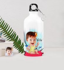Kişiye Özel Kız Bebek Karikatürlü Metal Suluk (500 ml.) 1