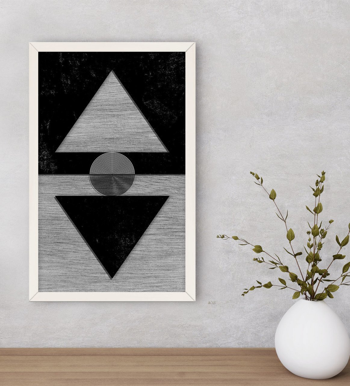 BK Home Modern Art Dekoratif Ahşap Beyaz Çerçeveli Tablo-8