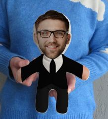 BK Gift Kişiye Özel Fotoğraflı Patron Bebek Yastık