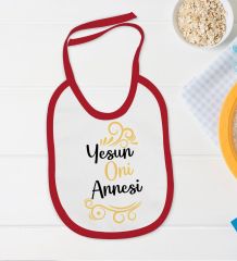 BK Kids Yesun Oni Annesi Tasarımlı Kırmızı Bebek Body Zıbın ve Mama Önlüğü Hediye Seti-1