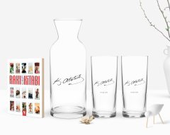 Kişiye Özel Renkli Baskılı Atatürk Temalı İkili Rakı Bardağı Karaf ve Cep Kitabı Hediye Seti-29