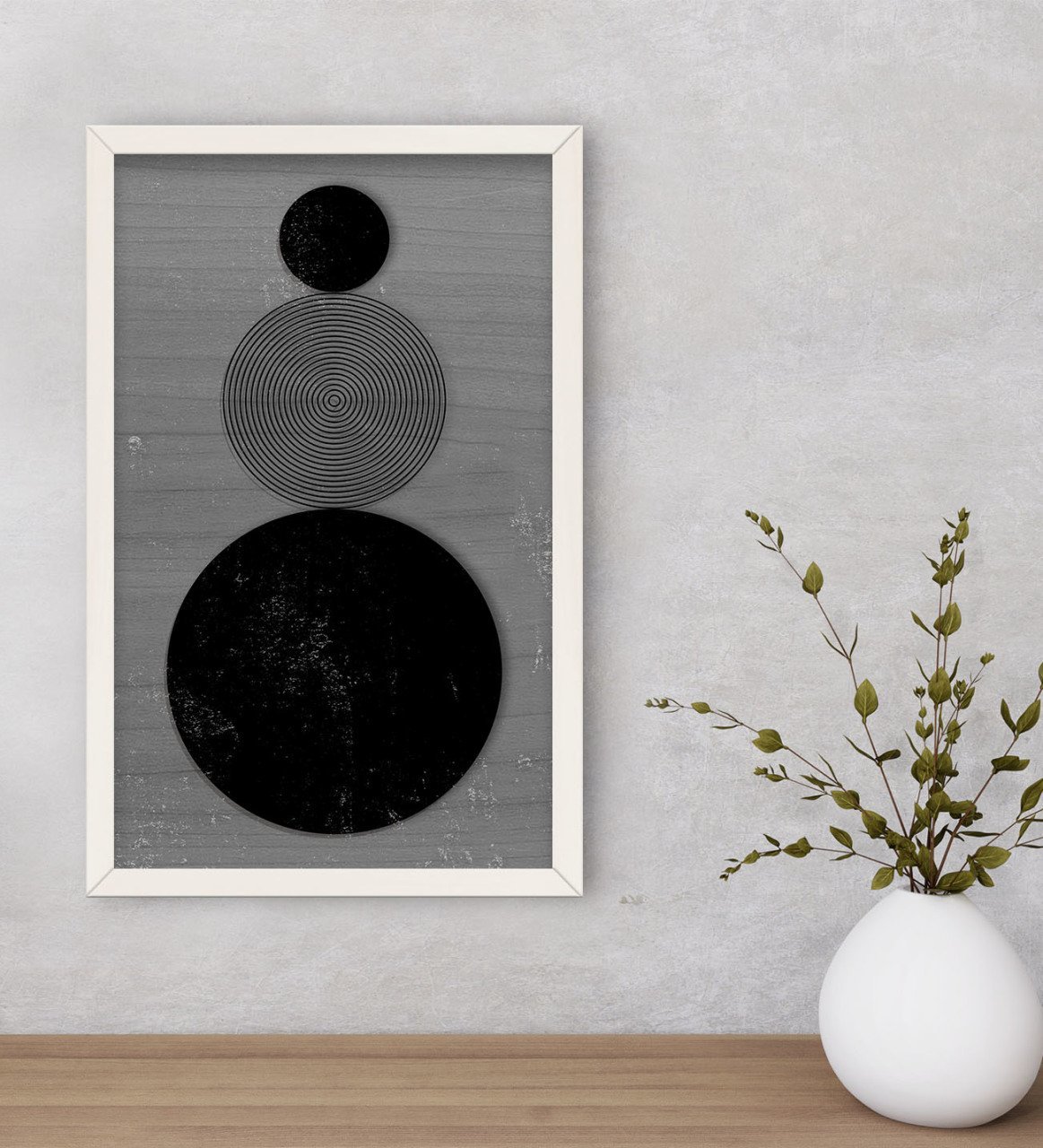 BK Home Modern Art Dekoratif Ahşap Beyaz Çerçeveli Tablo-7