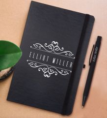 BK Gift Kişiye Özel İsimli Siyah Defter ve Metal Versatil Kalem(0,7 Kurşun) Hediye Seti-9