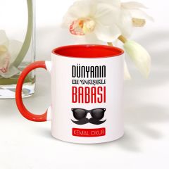 Kişiye Özel Dünyanın En Yakışıklı Babası Kırmızı Kupa Bardak