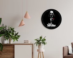BK Home Godfather Baba Tasarımlı 45cm Ahşap Duvar Saati-23