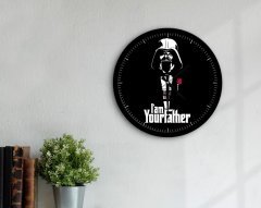 BK Home Godfather Baba Tasarımlı 45cm Ahşap Duvar Saati-23