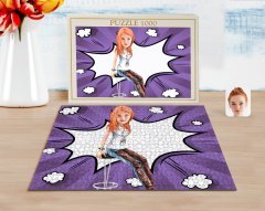 Kişiye Özel Kadın Karikatürlü 1000 Parça Profesyonel Puzzle-39