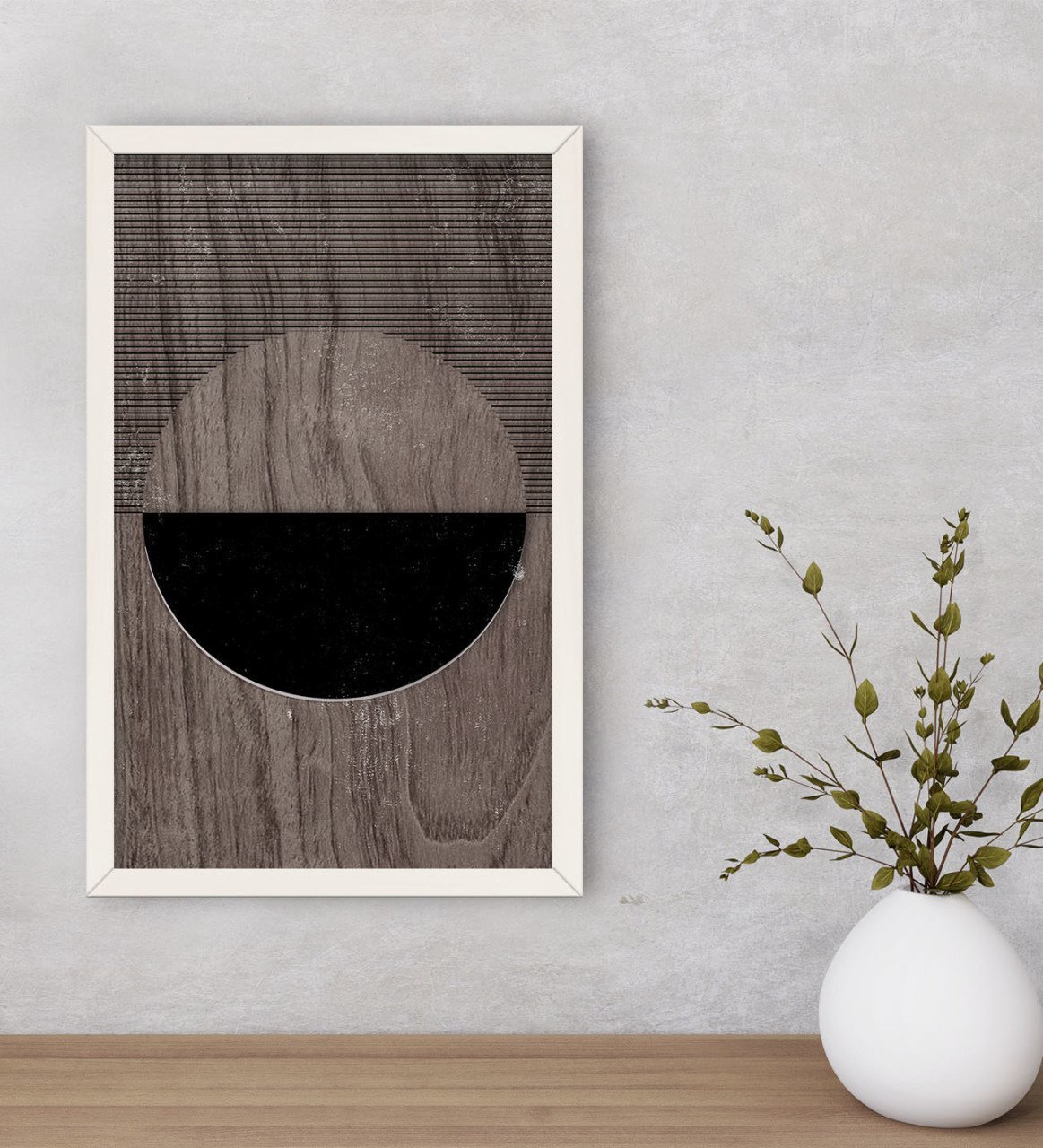 BK Home Modern Art Dekoratif Ahşap Beyaz Çerçeveli Tablo-6