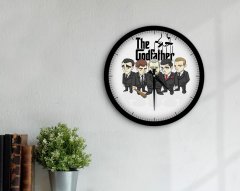 BK Home Godfather Baba Tasarımlı 45cm Ahşap Duvar Saati-22