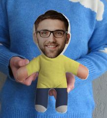 BK Gift Kişiye Özel Fotoğraflı Morty Figürlü Bebek Yastık