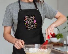 BK Gift Profesyonel Anneler Günü Tasarımlı Siyah Mutfak Önlüğü, Aşçı Önlüğü, Şef Önlüğü, Ev Hediyesi, Anneye Hediye-1