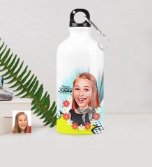 Kişiye Özel Bayan Karikatürlü Metal Suluk (500 ml.) 9