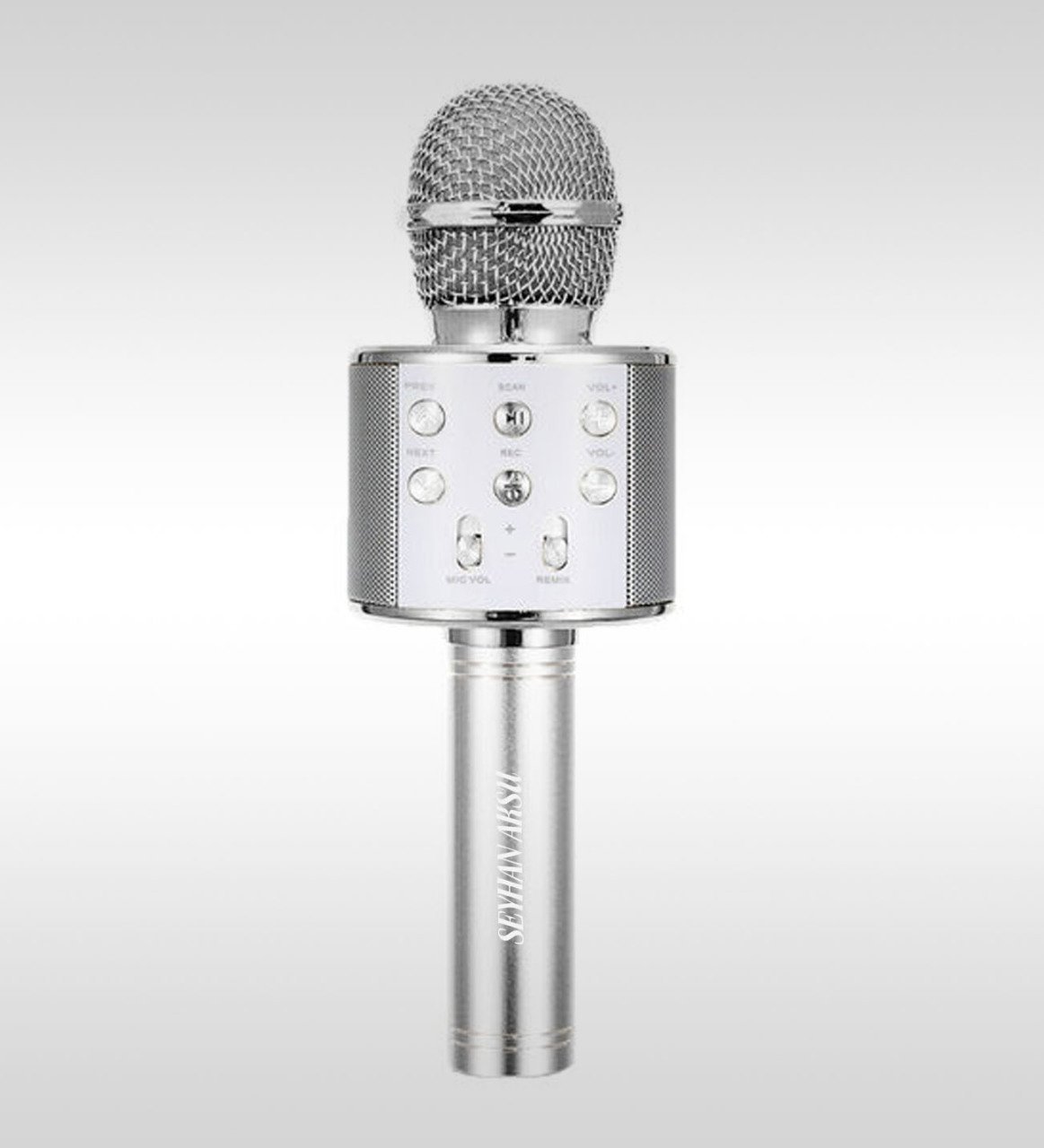 Kişiye Özel Bluetooth Karaoke Mikrofon ve Hoparlör - Silver
