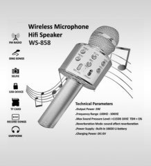 Kişiye Özel Bluetooth Karaoke Mikrofon ve Hoparlör - Silver
