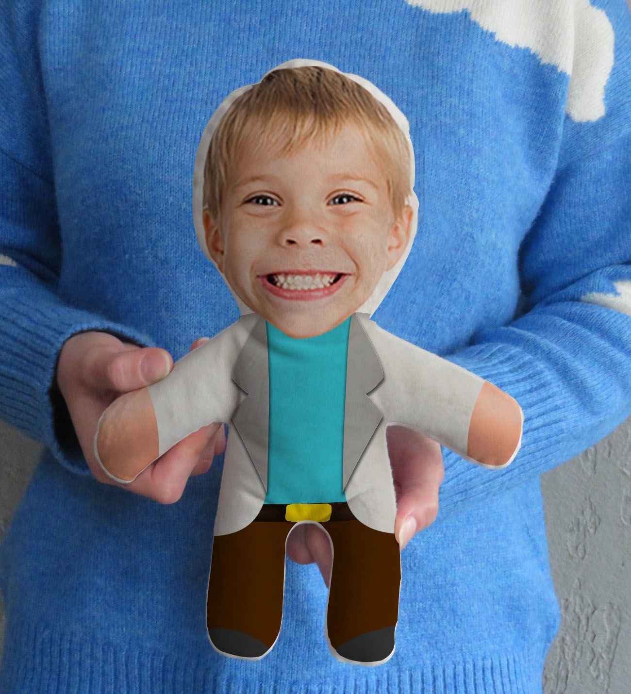 BK Gift Kişiye Özel Fotoğraflı Rick Figürlü Çocuk Bebek Yastık