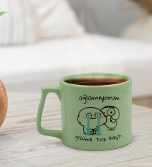 BK Gift Pastel Yeşil Middle Kupa Bardak, Arkadaşa Hediye, Ev Hediyesi, Doğum Günü Hediyesi, Ofis Hediyesi-13