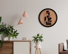BK Home Godfather Baba Tasarımlı 45cm Ahşap Duvar Saati-18