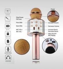 Kişiye Özel Bluetooth Karaoke Mikrofon ve Hoparlör - Pembe
