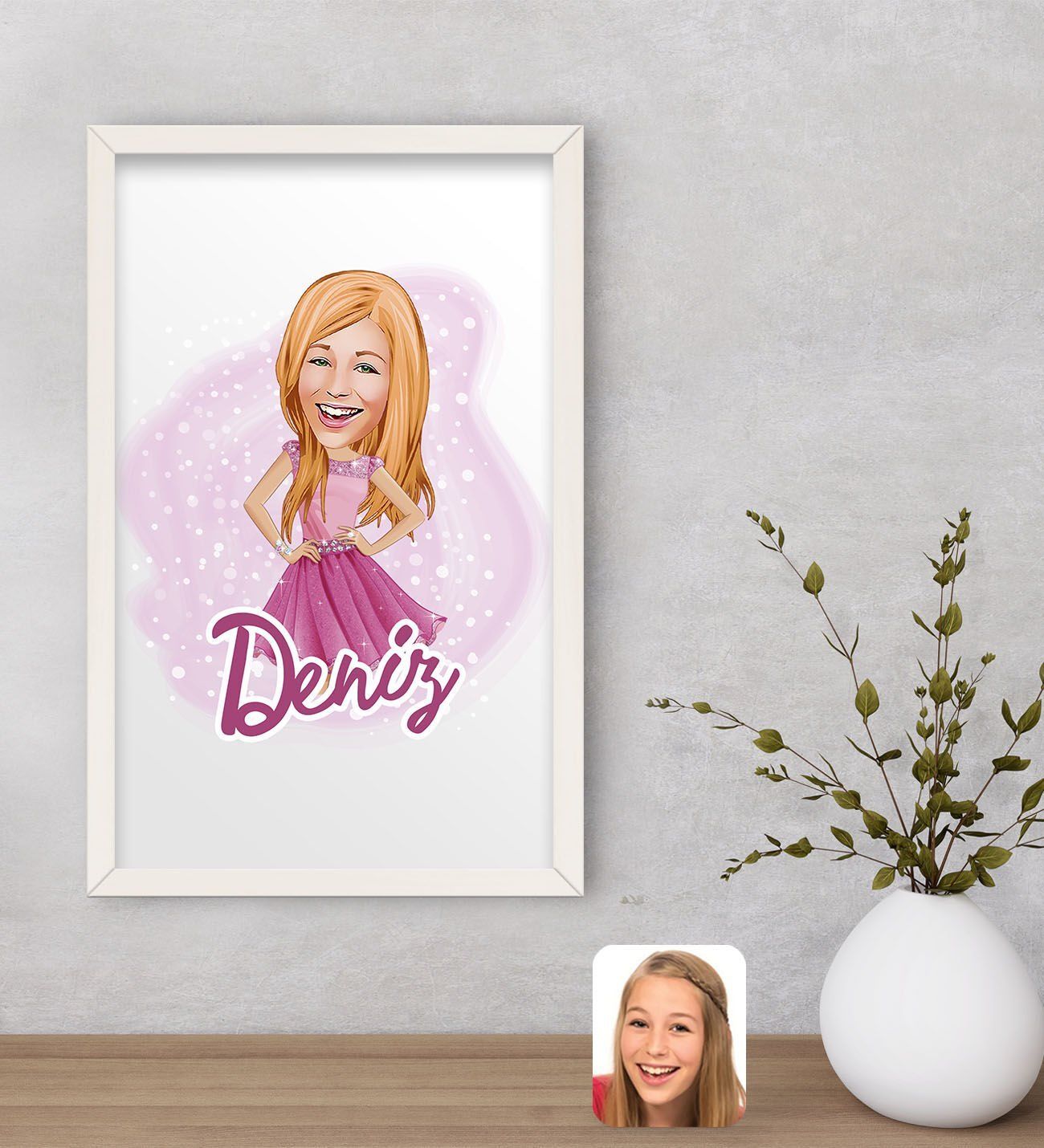 Bk Gift Kişiye Özel Barbie Karikatürlü Dekoratif Ahşap Beyaz Çerçeveli Tablo-1, Barbie Filmi, Barbie Hediyelik Eşya, Arkadaşa Hediye
