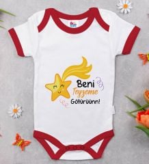 BK Kids Beni Teyzeme Götürün Tasarımlı Kırmızı Bebek Body Zıbın-1