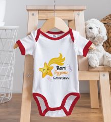 BK Kids Beni Teyzeme Götürün Tasarımlı Kırmızı Bebek Body Zıbın-1